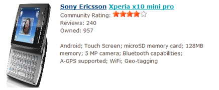 xperia x10 mini pro